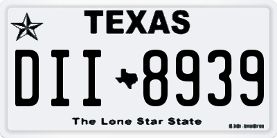 TX license plate DII8939