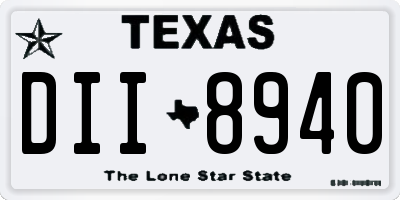 TX license plate DII8940
