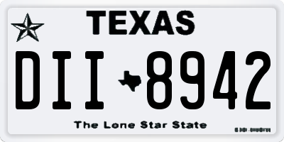 TX license plate DII8942