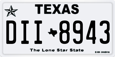 TX license plate DII8943