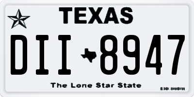 TX license plate DII8947