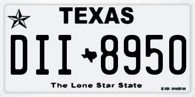 TX license plate DII8950