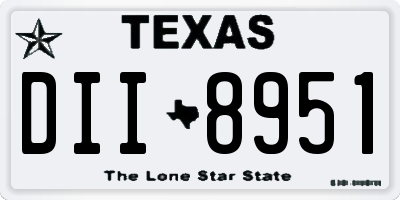 TX license plate DII8951