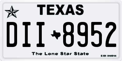 TX license plate DII8952