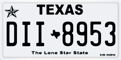 TX license plate DII8953