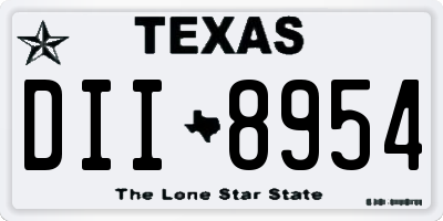 TX license plate DII8954