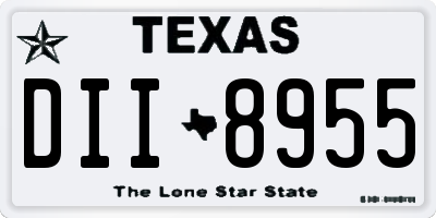TX license plate DII8955