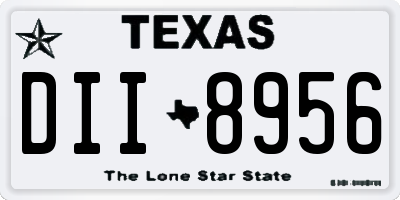TX license plate DII8956