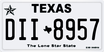 TX license plate DII8957