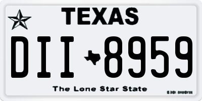 TX license plate DII8959