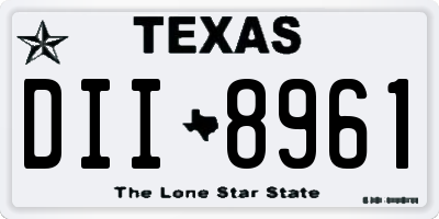 TX license plate DII8961