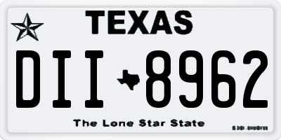 TX license plate DII8962