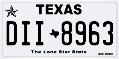 TX license plate DII8963