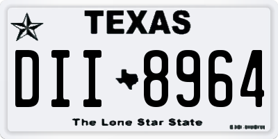 TX license plate DII8964