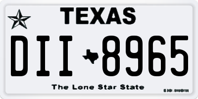 TX license plate DII8965