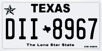 TX license plate DII8967
