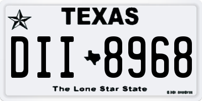TX license plate DII8968