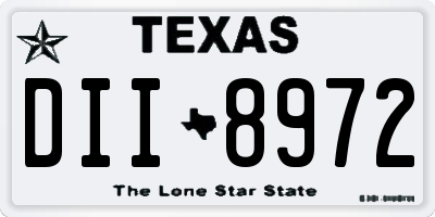 TX license plate DII8972