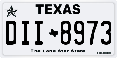 TX license plate DII8973