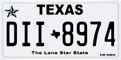TX license plate DII8974