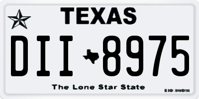 TX license plate DII8975