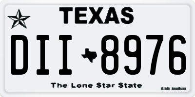 TX license plate DII8976