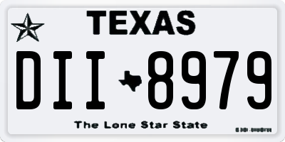 TX license plate DII8979