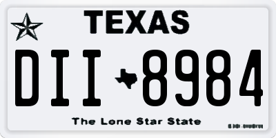 TX license plate DII8984