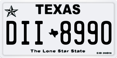 TX license plate DII8990