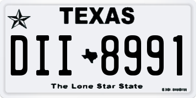 TX license plate DII8991