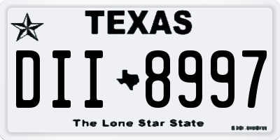 TX license plate DII8997