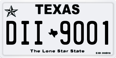 TX license plate DII9001