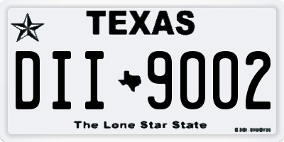TX license plate DII9002
