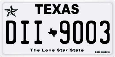 TX license plate DII9003