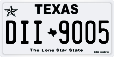 TX license plate DII9005