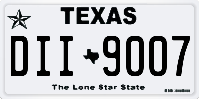 TX license plate DII9007