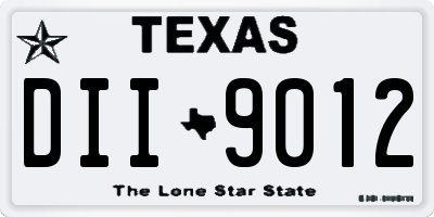 TX license plate DII9012