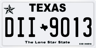 TX license plate DII9013