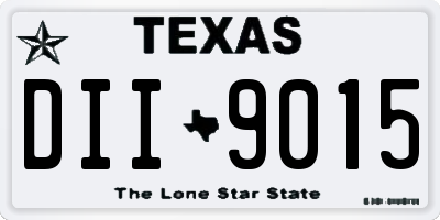 TX license plate DII9015