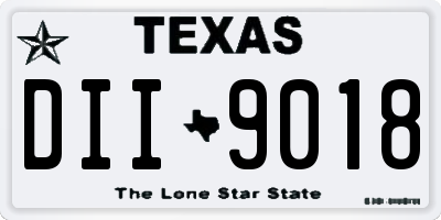 TX license plate DII9018