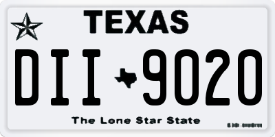 TX license plate DII9020