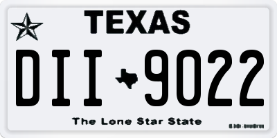 TX license plate DII9022