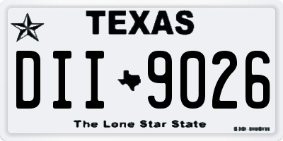 TX license plate DII9026