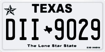 TX license plate DII9029