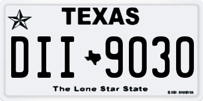 TX license plate DII9030