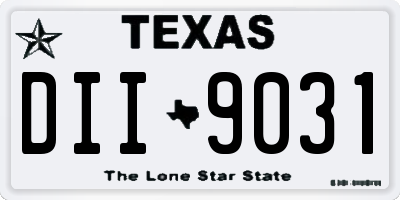 TX license plate DII9031