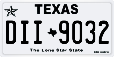 TX license plate DII9032
