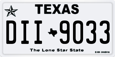 TX license plate DII9033