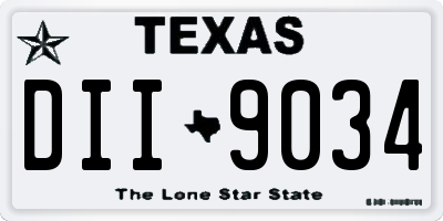 TX license plate DII9034