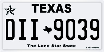 TX license plate DII9039